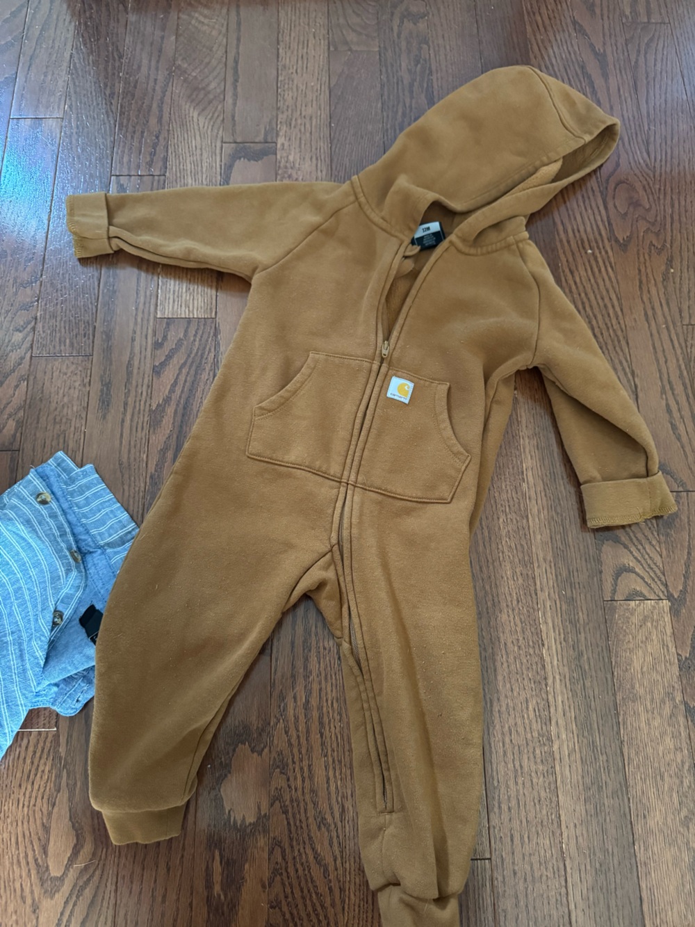 Carhartt Brown Kids Hooded Zip Romper